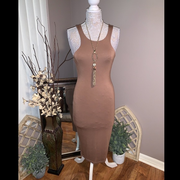 Tan Midi Dress - Picture 6 of 6